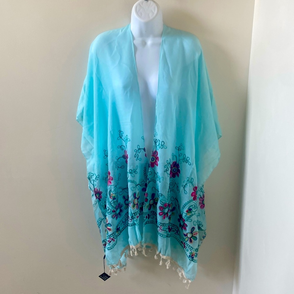 Beach Wrap. Lightweight Viscose fabric. Raised embroidering.